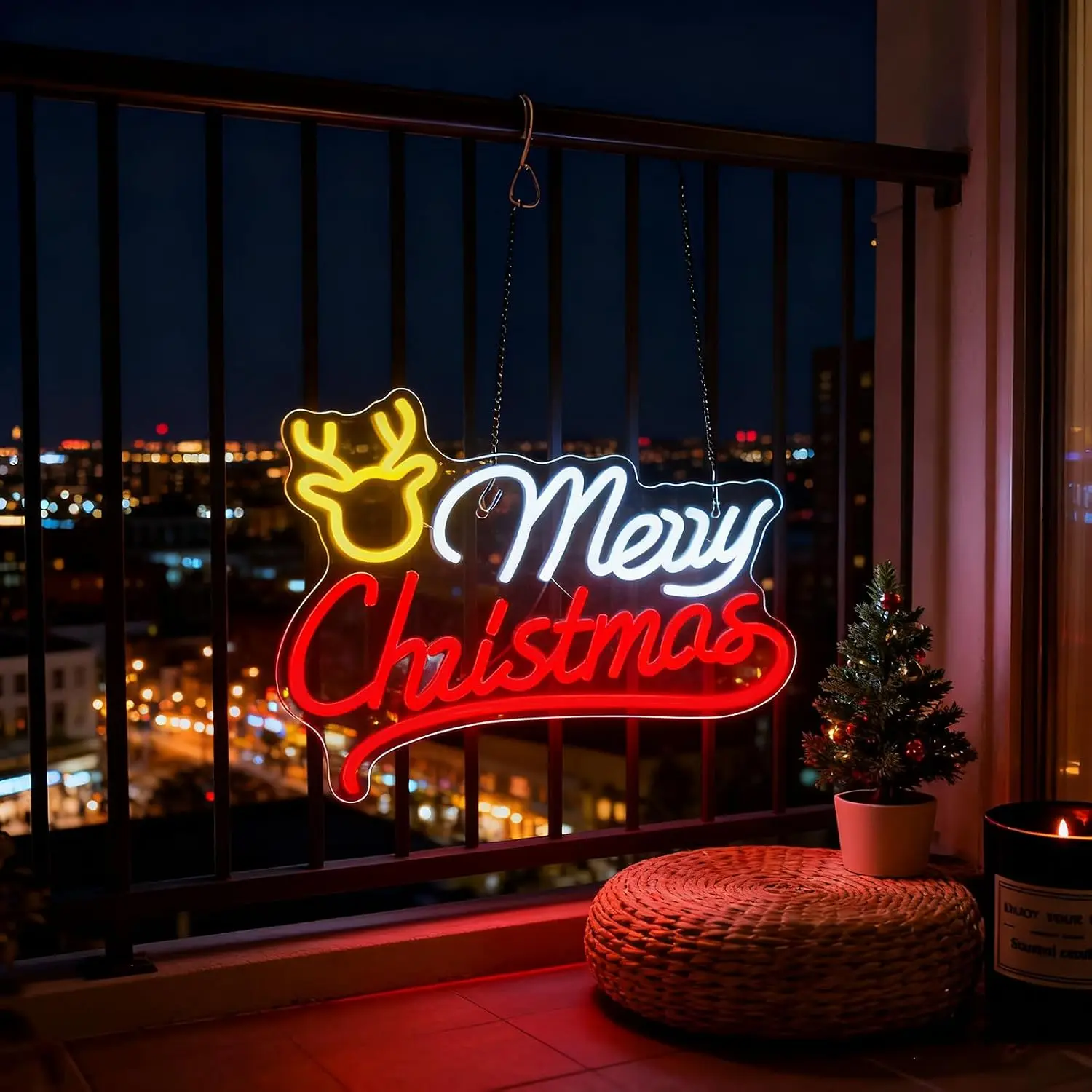 Enseigne néon renne Joyeux Noë - Neon Sign Party avis et prix