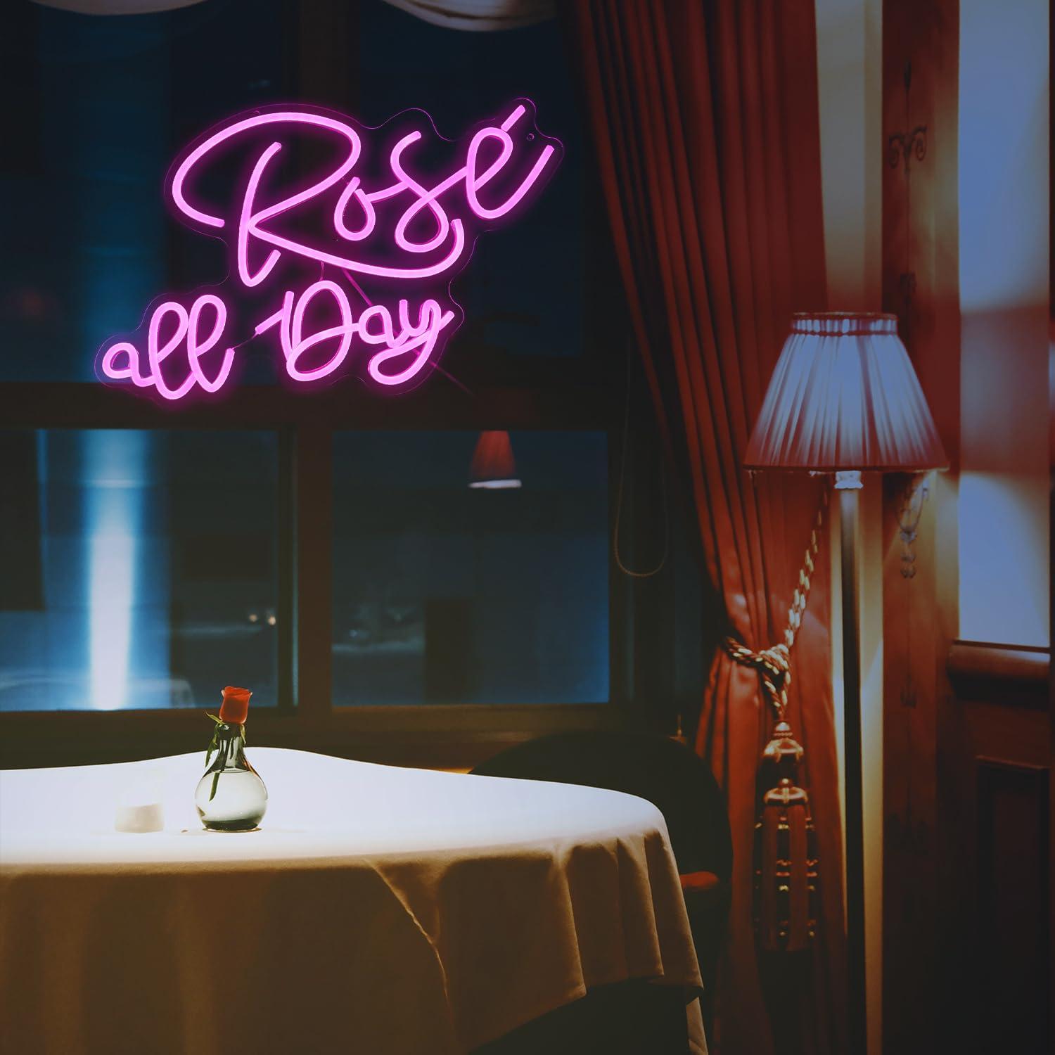 Enseigne néon Rose All Day, lu - Neon Sign Party avis et prix