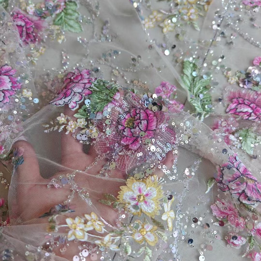 Tissu en dentelle perlée de lu - Glitter Tablecloth avis et prix