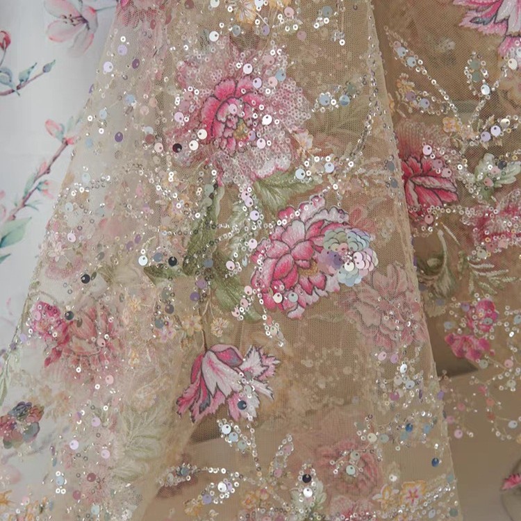 Tissu en dentelle perlée de lu - Glitter Tablecloth avis et prix