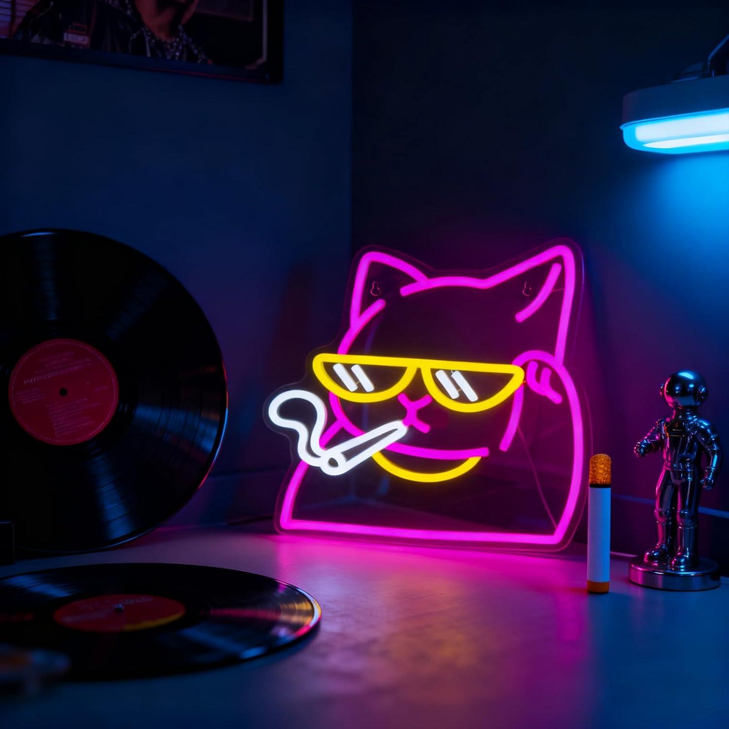 Enseigne néon « Chat qui fume  - Neon Sign Party avis et prix